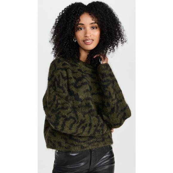 Frame Abstract Jacquard Crew Neck Sweater - Picture 1 of 12